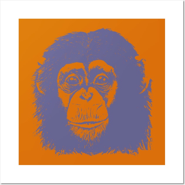 Purple Chimp face Wall Art by ToddPierce